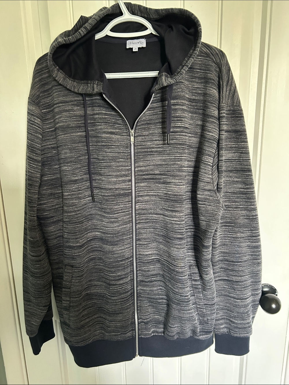 Men’s Heather Charcoal Full-Zip Hooded Sweater